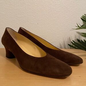 Vintage Saks Fifth Avenue Brown Suede Pumps | Size 10 AA Narrow | Made in Italy